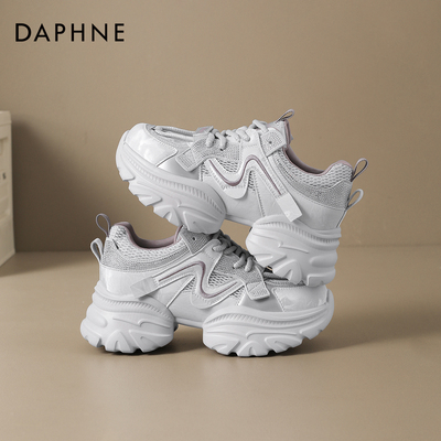 达芙妮厚底增高老爹鞋女款透气
