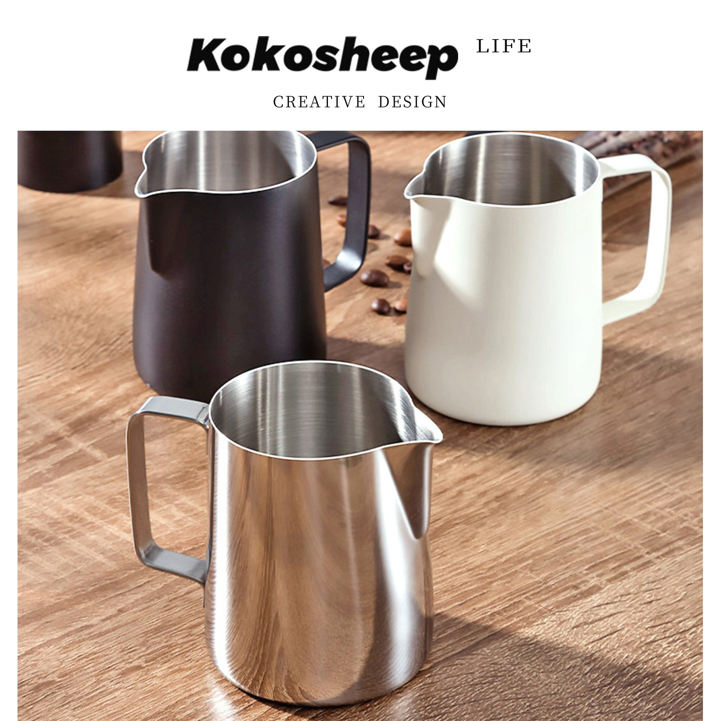 KoKosheep打奶缸拉花咖啡杯不锈图片
