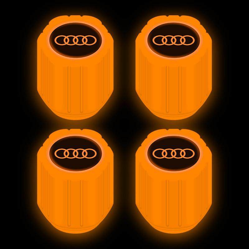 奥迪夜光橙色气门嘴A3 A7L Q5L Q3Q8Q2L A1TTS A4L汽车轮胎气嘴帽