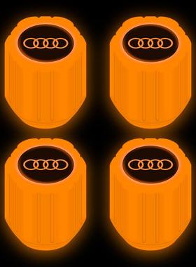 奥迪夜光橙色气门嘴A3 A7L Q5L Q3Q8Q2L A1TTS A4L汽车轮胎气嘴帽