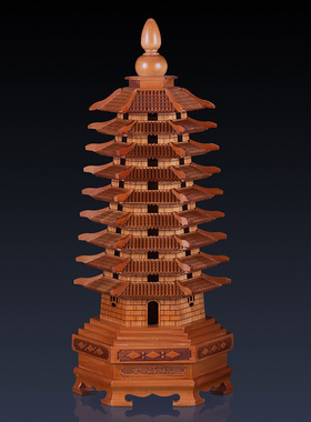 桃木文昌塔摆件家居客厅饰品办公室书房旺文文昌塔工艺品礼品摆件