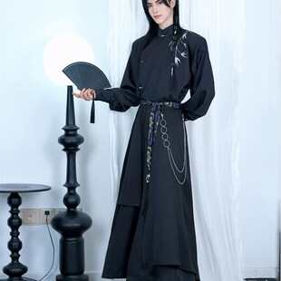 七八分套装 无性别高级感织锦飘带金属腰带裙裤 国风阔腿裤 新中式