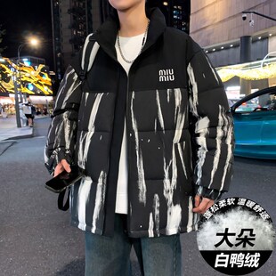 立领羽绒服男青少年学生加厚棉衣短款外套男孩胖大童冬装棉袄上衣