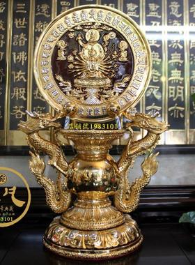 台湾纯铜准提镜摆件准提佛母准提镜铜镜家居密宗修行摆设