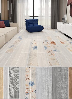 原橡木浅灰色拼花片木o纹地板瓷砖卧室客厅阳台美式北欧2001200