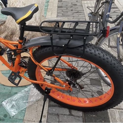 宽胎雪地沙滩车山地自行车后货架快拆尾架后座可载人铝合金后货架