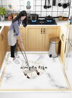 大理石纹厨房垫子垫 CFPG-14PC皮革防水防油V防滑耐地脏可擦免脚