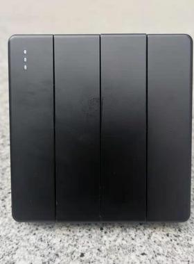 四位双控自动回弹开关点动复位常开常闭智能家居灯弱电触发黑色