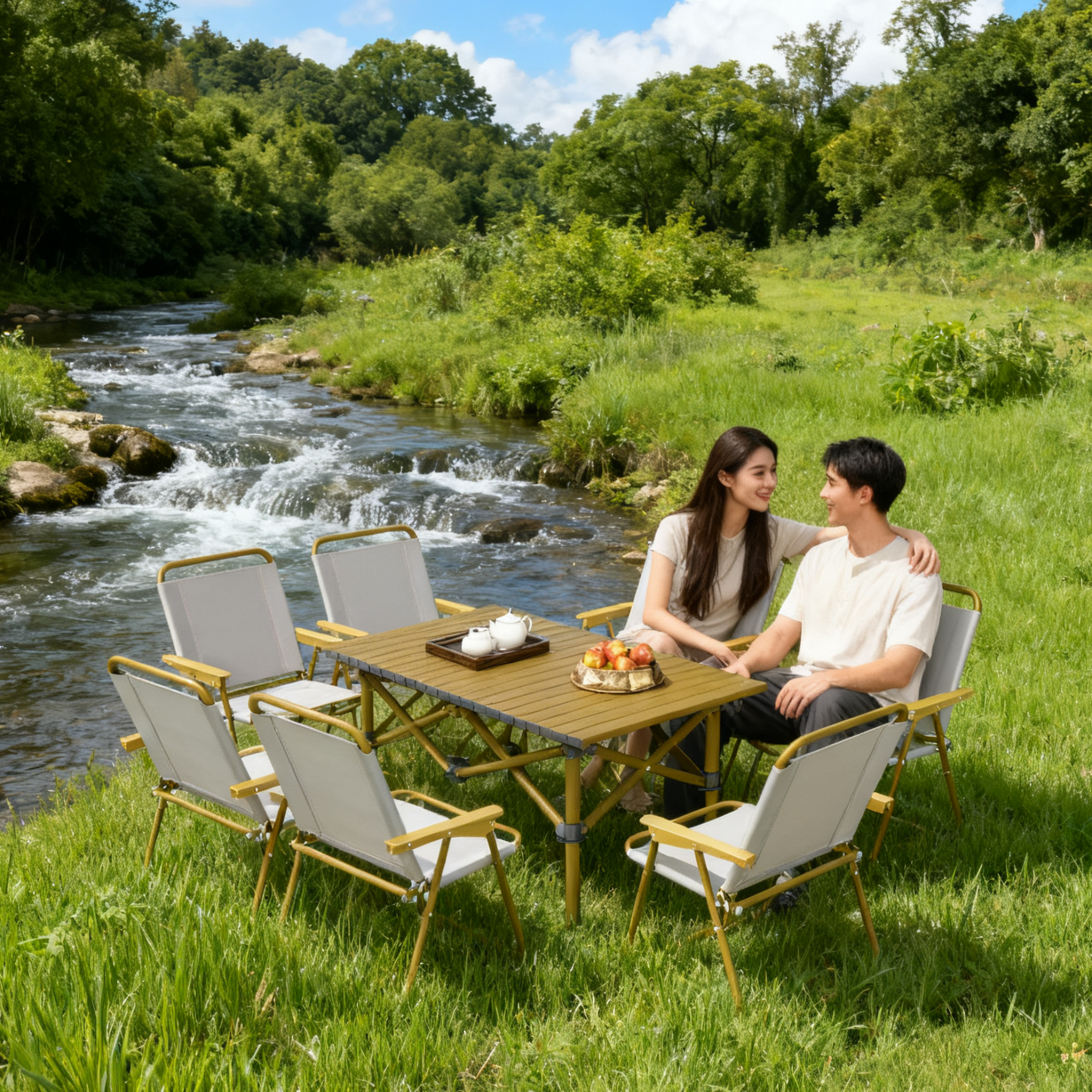 户外露营桌椅折叠椅子克米特椅野餐摆摊凳子沙滩椅便携高承重桌子