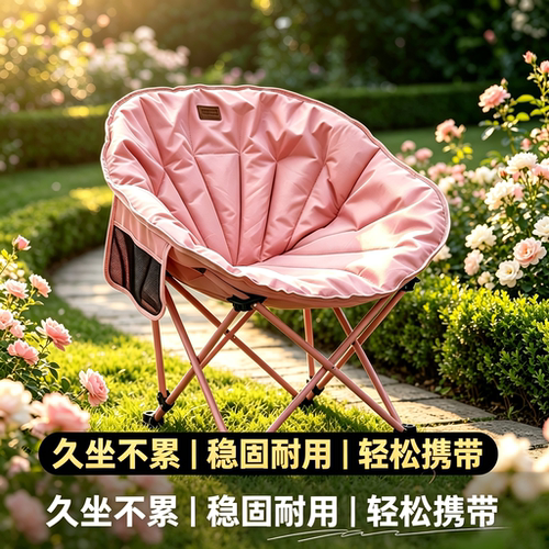 户外折叠椅露营椅子月亮椅贝壳椅便携折叠躺椅钓鱼椅沙滩野餐桌椅