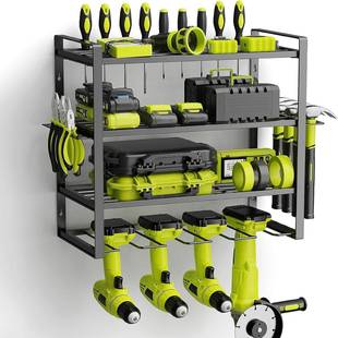 电动工具收纳架工具架车库存储架收纳架 简约跨境电钻收纳架壁挂式