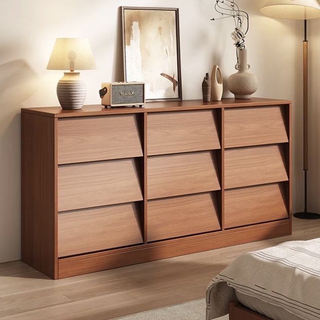 【实木床尾柜】卧室置物柜中古风