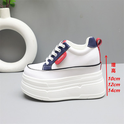 12cm女鞋松糕厚底小白鞋