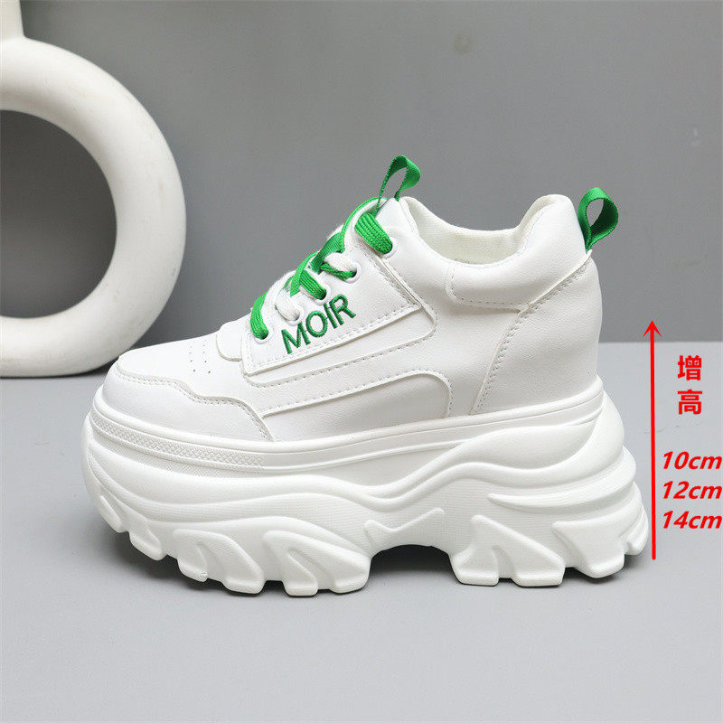 14公分松糕厚底老爹鞋女小个子隐形增高12厘米小白鞋女休闲运动鞋
