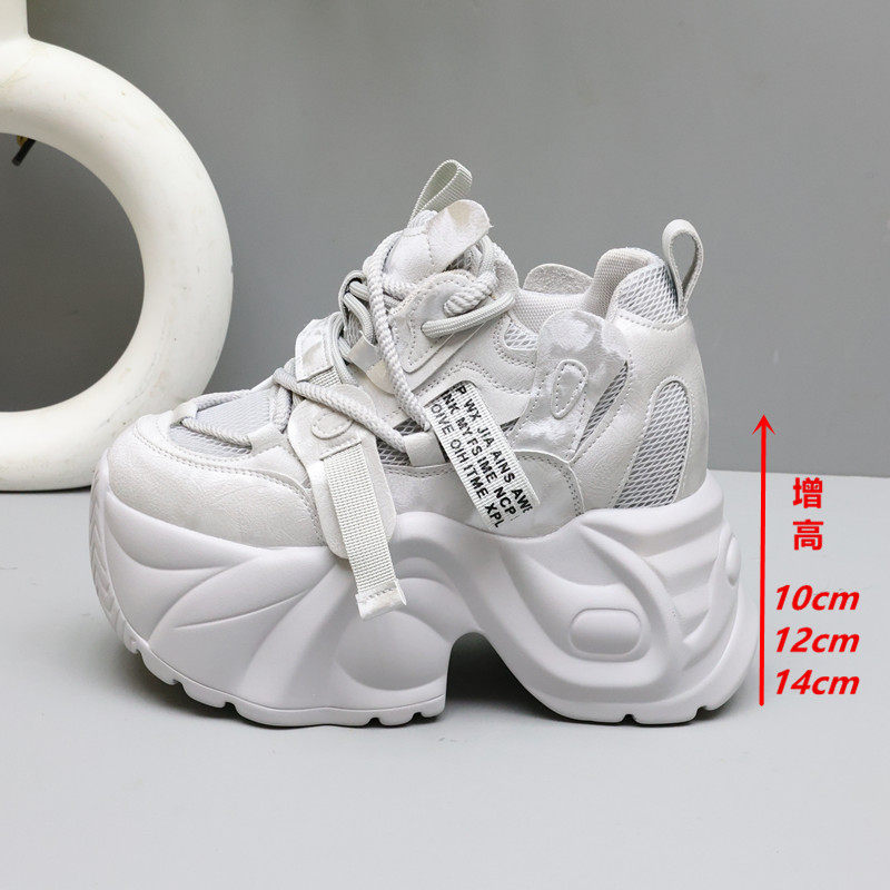14cm厚底内增高老爹鞋女2026春季内增高12CM小个子运动休闲鞋百搭