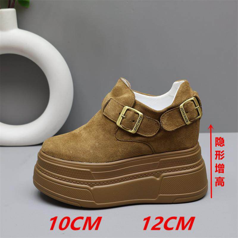 12CM内增高勃肯鞋女厚底松糕鞋春季新款小个子10cm显腿长休闲单鞋