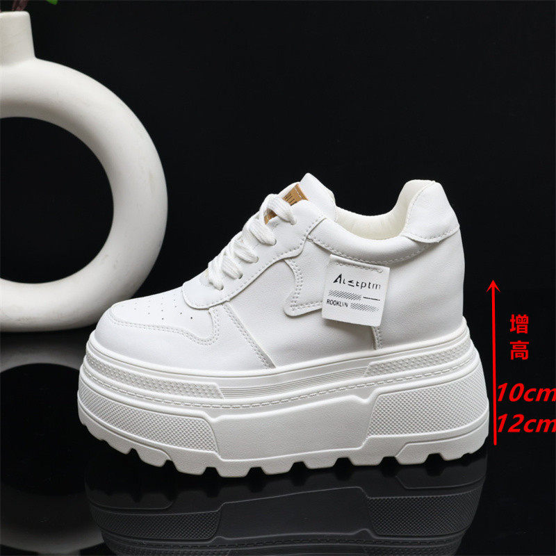 厚底小白鞋女2026新款增高12cm松糕鞋休闲运动鞋小个子百搭板鞋