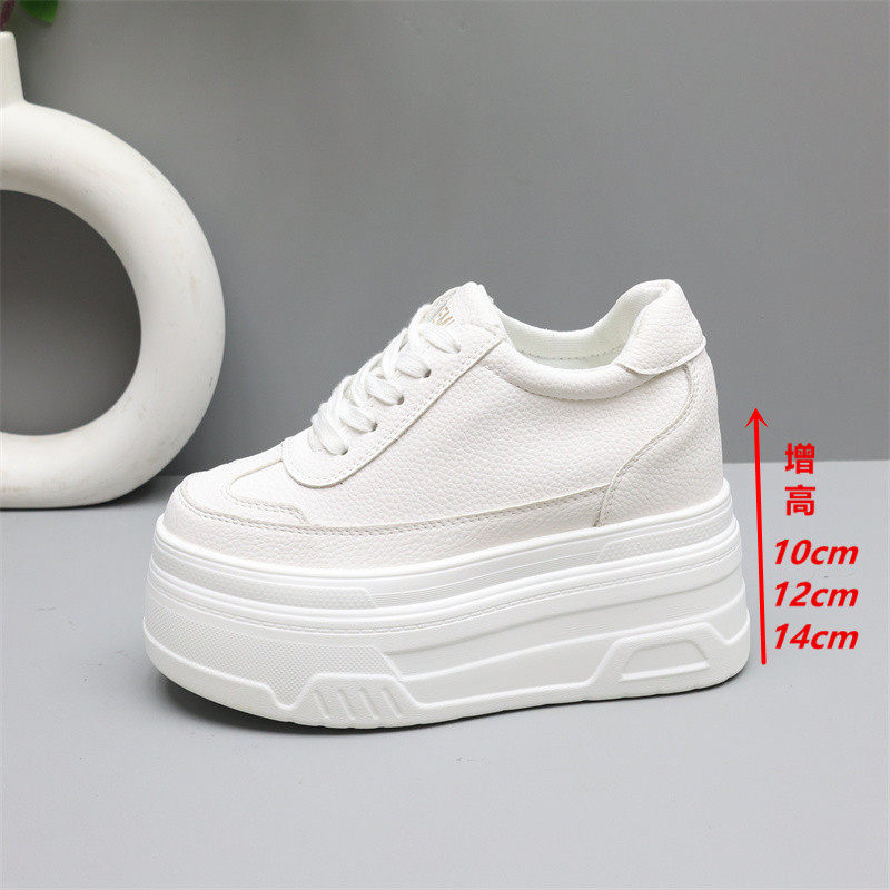 隐形内增高10-14cm小白鞋女鞋韩版百搭小个子厚底松糕鞋12cm板鞋