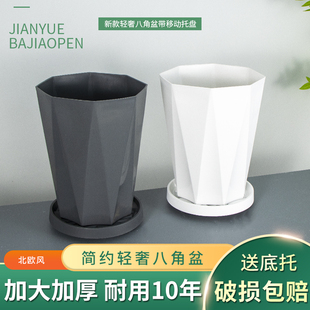 天堂鸟大口径树脂花盆塑料加厚散尾葵发财树专用绿植家用阳台花盆