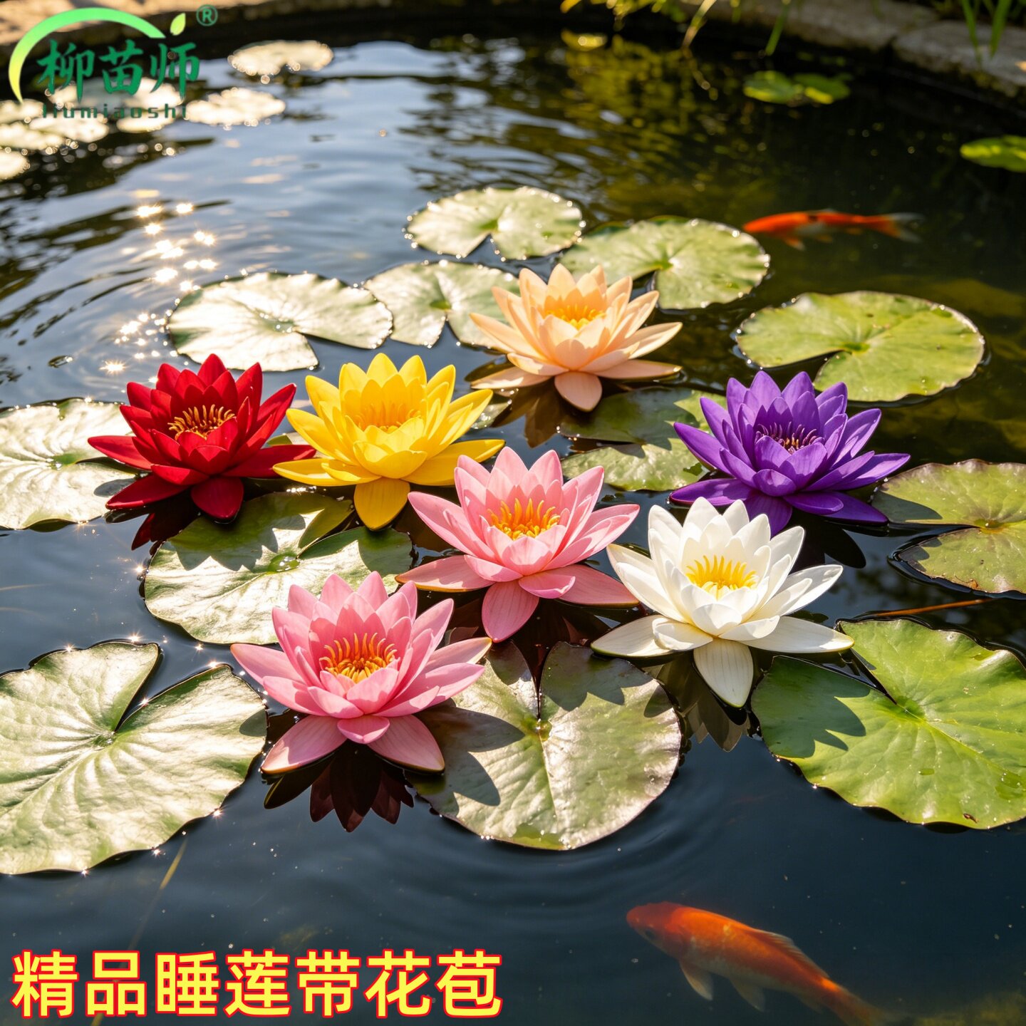 柳苗师睡莲水培植物带花苞盆栽