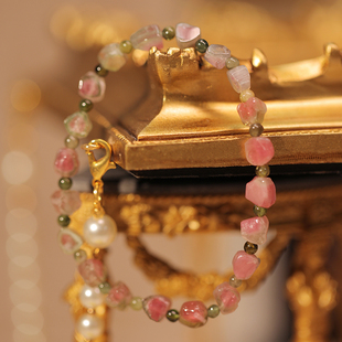 《青梅煮酒》天然西瓜碧玺手串女小众精致彩色串珠手链高级感礼物