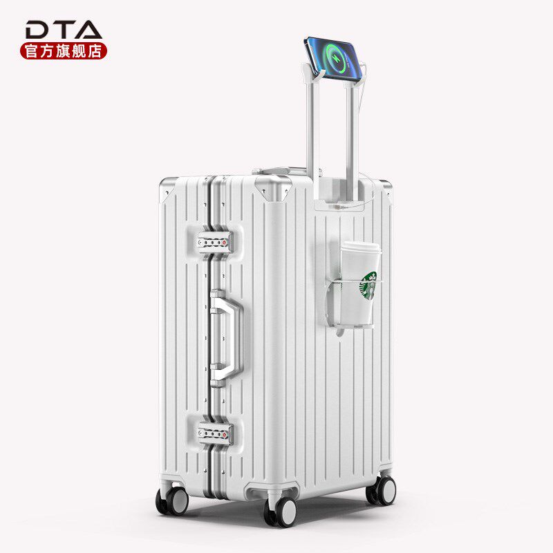 DTA多功能行李箱女2024新款铝框20I寸登机拉杆箱小型密码旅行箱男
