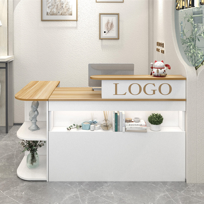 收银台转角服装店小型店铺吧台桌简约现代女装理发店前台接待柜台