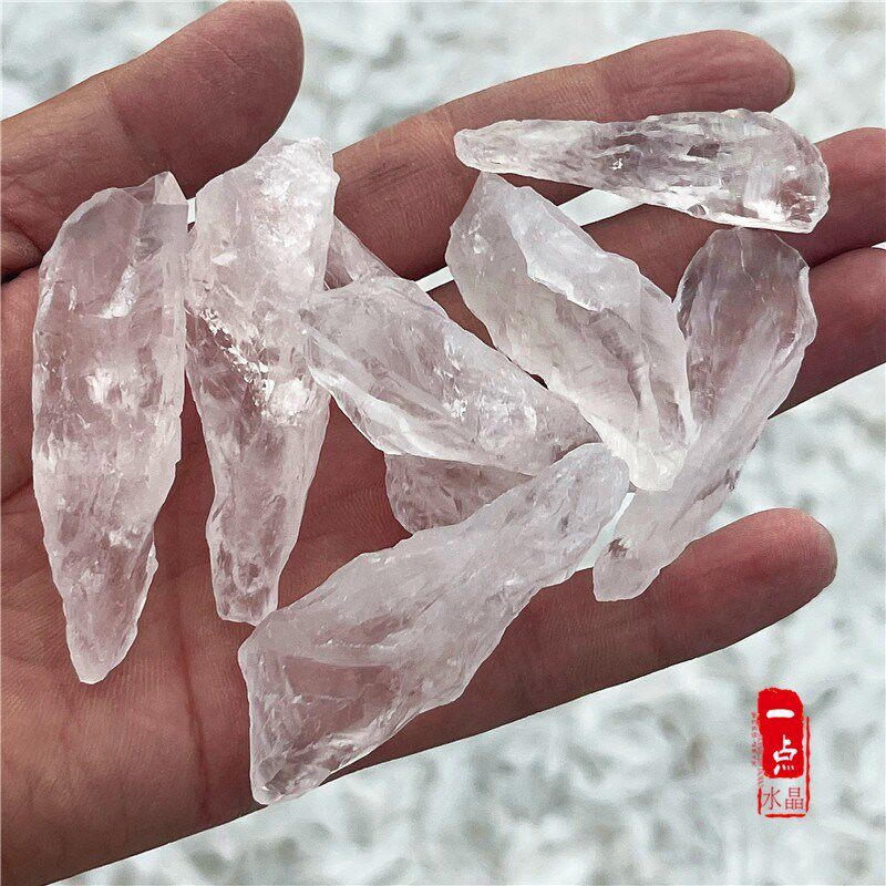 天然白水晶原石骨干摆件权杖矿石diy吊坠标O本鱼缸花盆造景装饰石