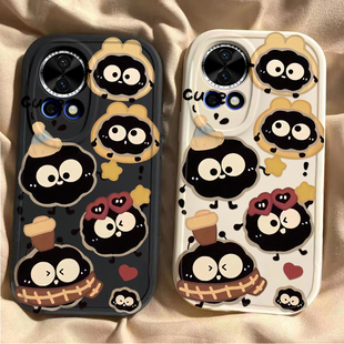 饼干煤球华为nova12pro手机壳11SE新款Nova10por可爱Hinove9硅胶novo87防摔n0va6男女nava5ipr0潮4e全包3情侣