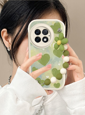 适用红米K80手机壳RedmiK80Pro保护套Redmi小米新款k8o镜头全包防摔男女硅胶看80Por专用软壳外壳后绿色链条