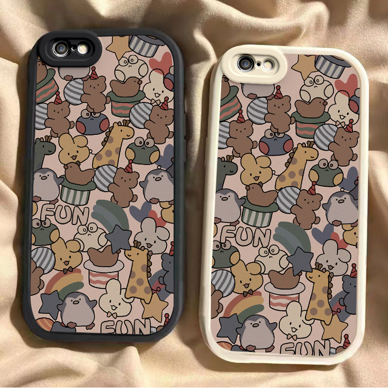 满屏动物苹果6s/7/8plus手机壳新款iPhoneXSmax防摔XR外壳5SE软硅胶11pro全包12/13可爱i14P潮ip15男女情侣