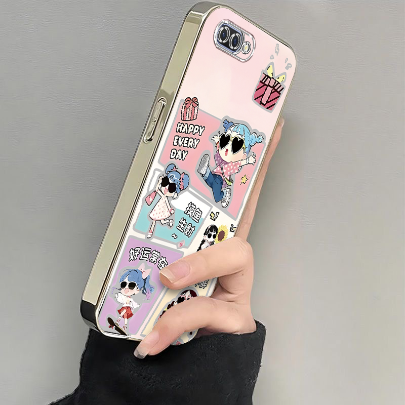 适用OPPOA5手机壳好运女孩oppoa5可爱新款防摔PBAM00情侣全包边opp0pp0ppo男女高颜值硅胶OPA5卡通软壳网红
