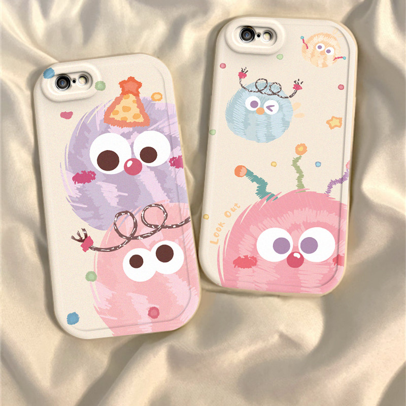 彩色煤球苹果6s/7/8plus手机壳新款iPhoneXSmax防摔XR外壳5SE软硅胶11pro全包12/13可爱i14P潮ip15男女情侣