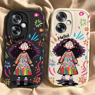 涂鸦女孩oppoa2/a1pro手机壳a58新款a93s网红opopa96硅胶套A575G可爱a11x卡通a32全包防摔a72男a35女a91a83软