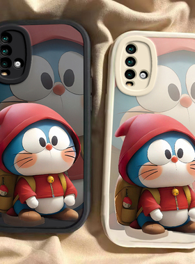 可爱叮当猫小米红米note9手机壳4G版redminote9硅胶套全包防摔redmi女noto九94老人n0te男red新款M2010J19SC