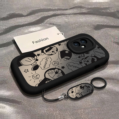 适用荣耀100手机壳100Pro可爱女款全包边honor100防摔高颜值1oopor卡通新款网红Pr0情侣外壳硅胶软晕染叮当猫