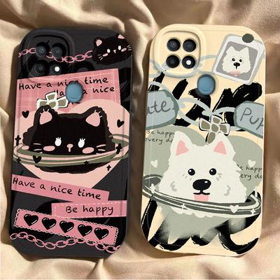 适用OPPOA35手机壳锁链猫狗PEFM00新款防摔可爱oppoa35全包边网红opp0pp0a高颜值男女超薄OPPA卡通软壳硅胶