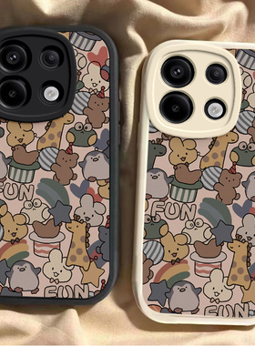 满屏卡通动物红米note13pro手机壳新款Redmi12turb全包noto11tpro+防摔11se硅胶套小米note10/95G男女7/8pro