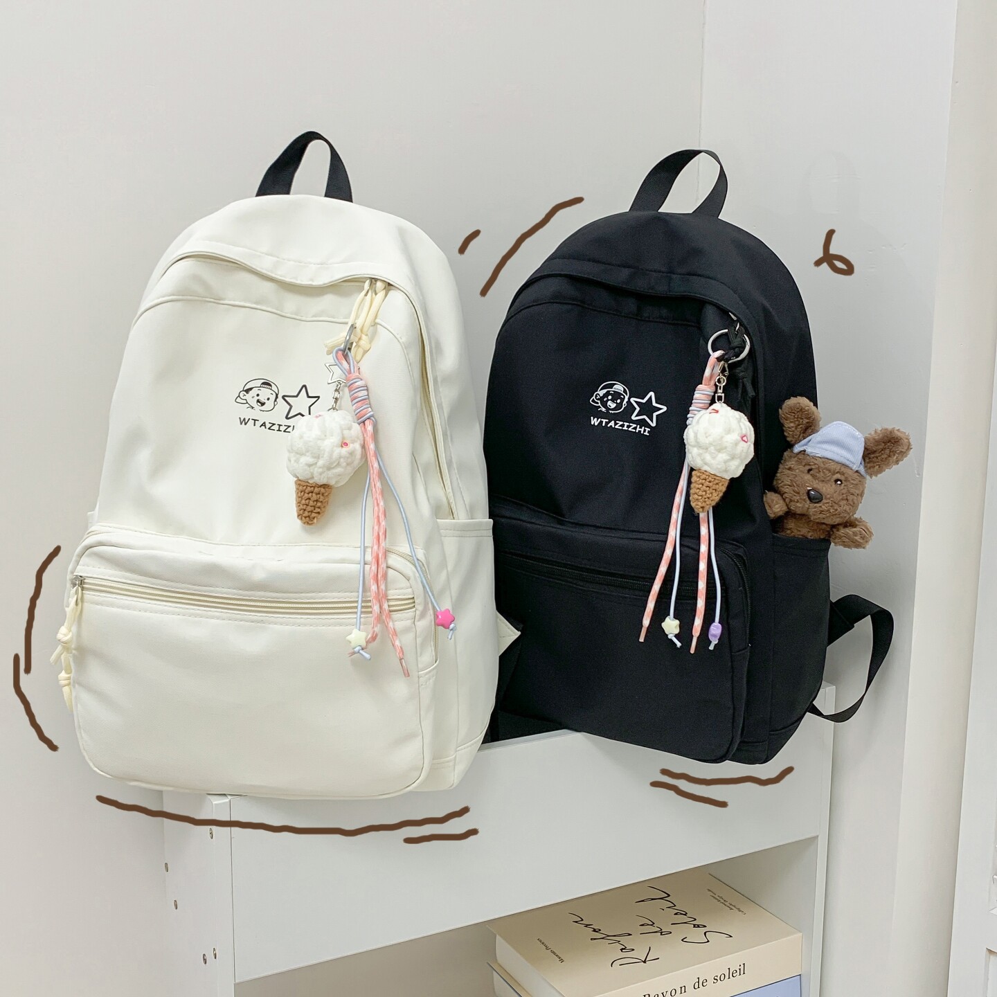 书包初中女生学院风ins日系简约轻便双肩包女学生大容量旅行背包