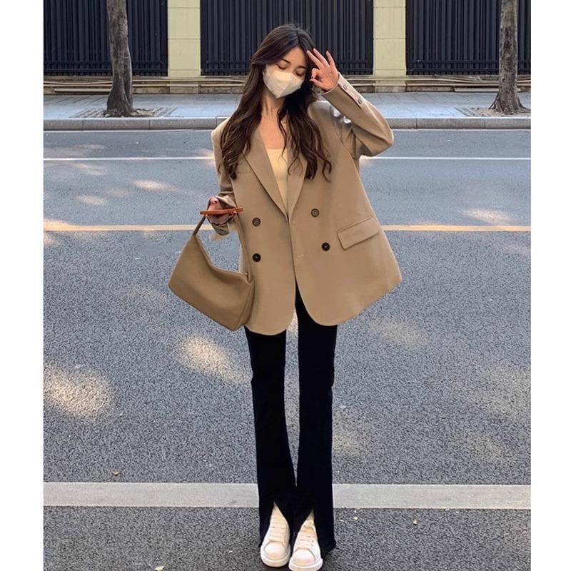 咖色西装外套女2025年春秋小个子感炸街新款韩版休闲西服上衣
