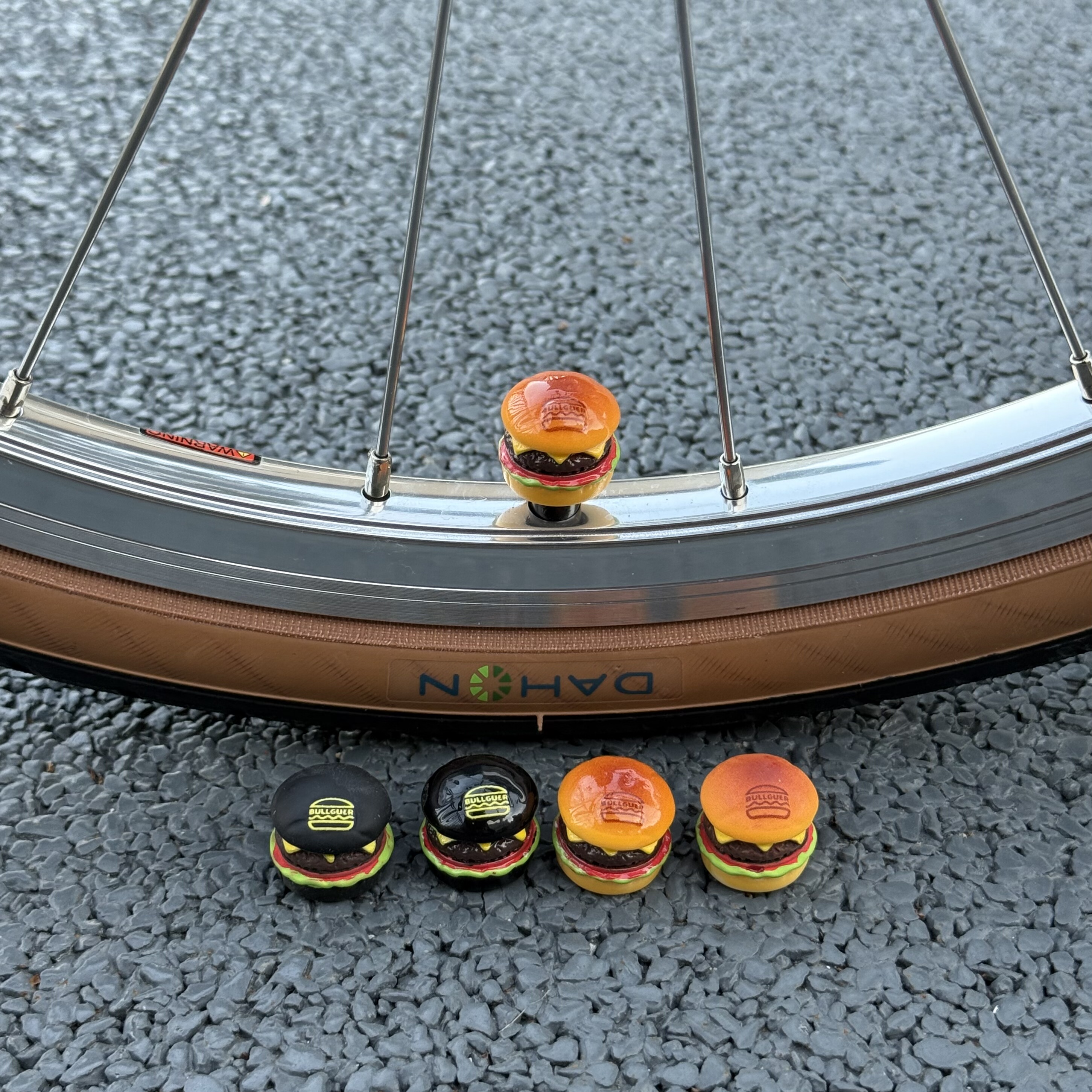 汉堡气嘴帽自行车气门芯盖通用山地车配件大行小布儿童折叠车改装