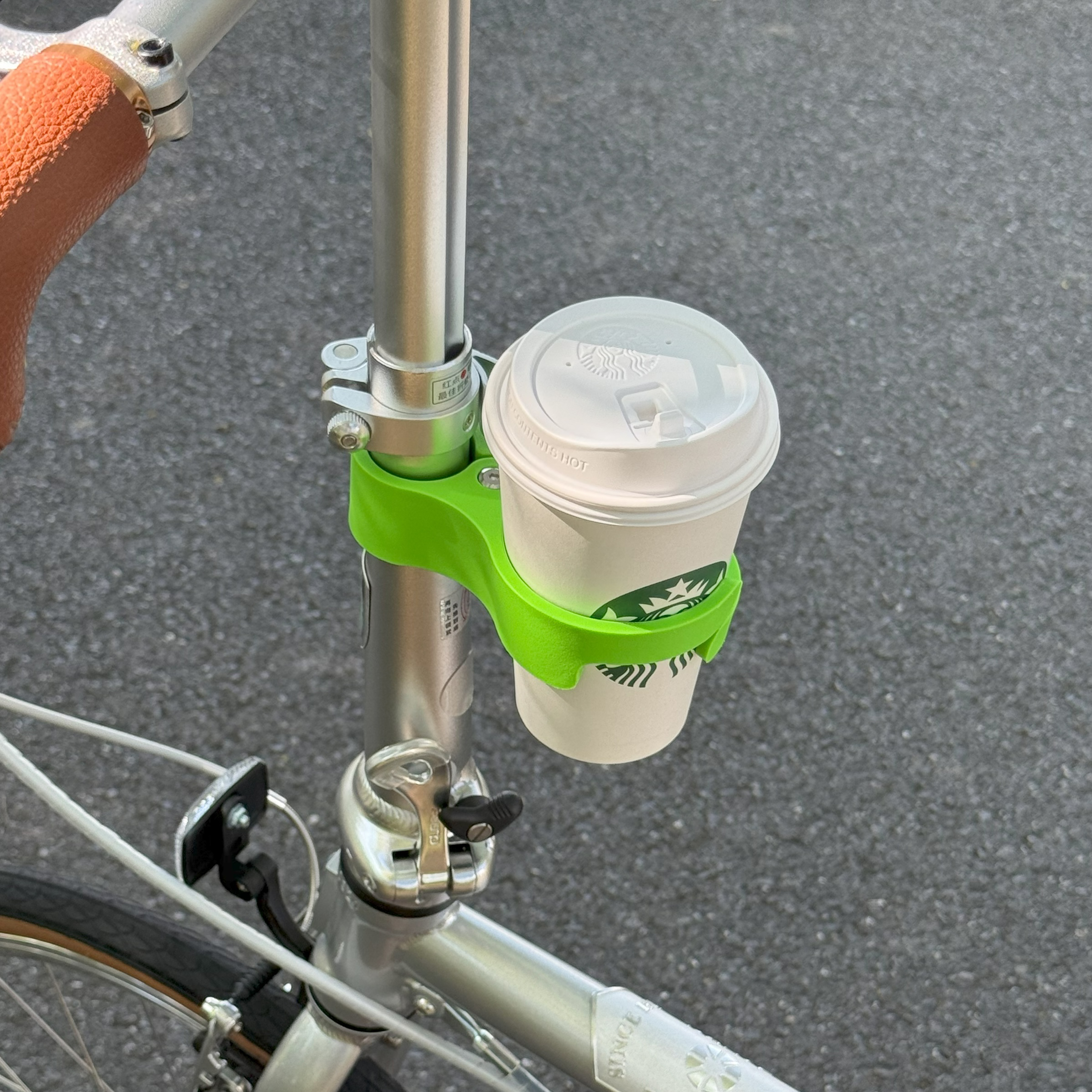 自行车折叠车水杯架山地车公路车通用骑行小布快拆水壶架咖啡杯架