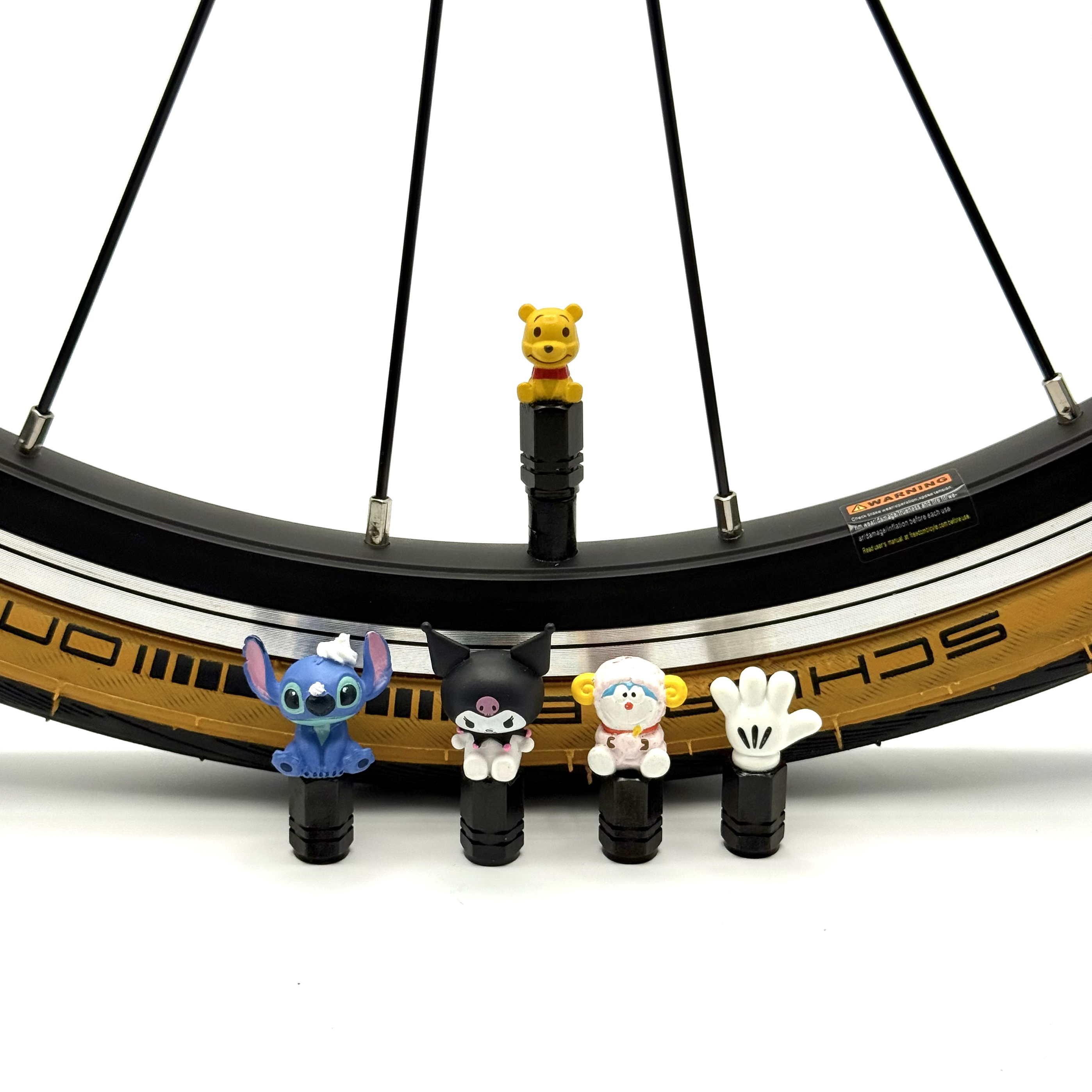 卡通款气嘴帽自行车装饰山地车轮胎盖公路车配件折叠车改装儿童车