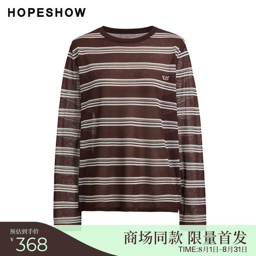 红袖商场同款女装复古条纹针织衫