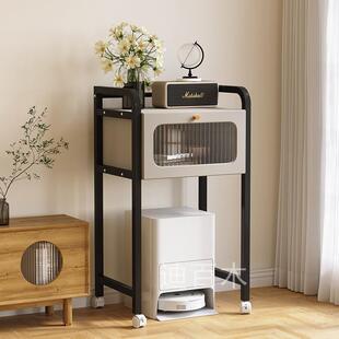 客厅科沃斯扫地机器人上方置物架云鲸基站石头收纳架沙发旁可移动