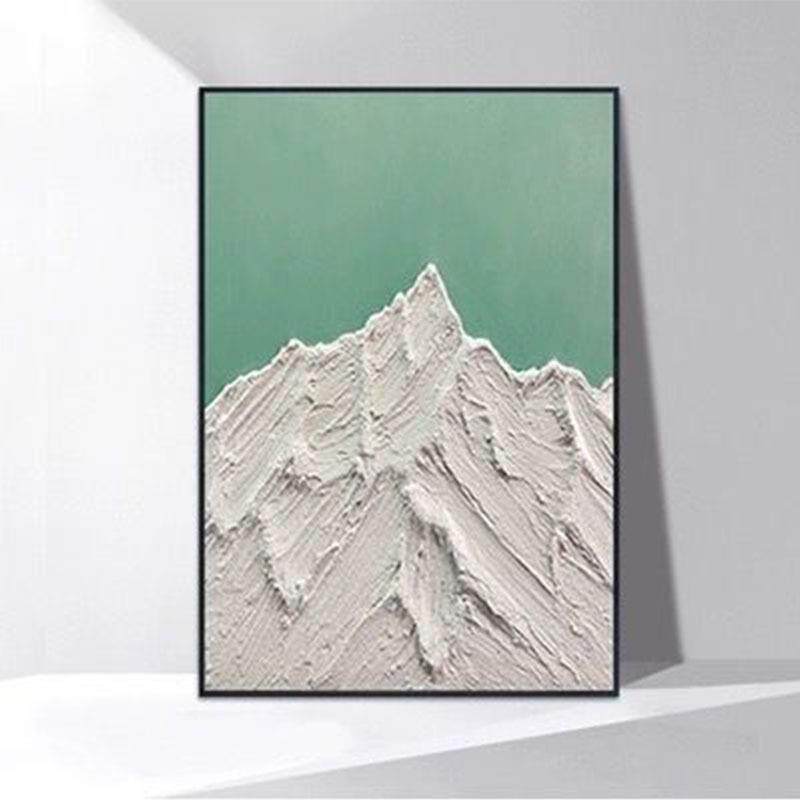 立体手绘油画现代抽象山景客厅玄关装饰画北欧简约肌理画过道尽头
