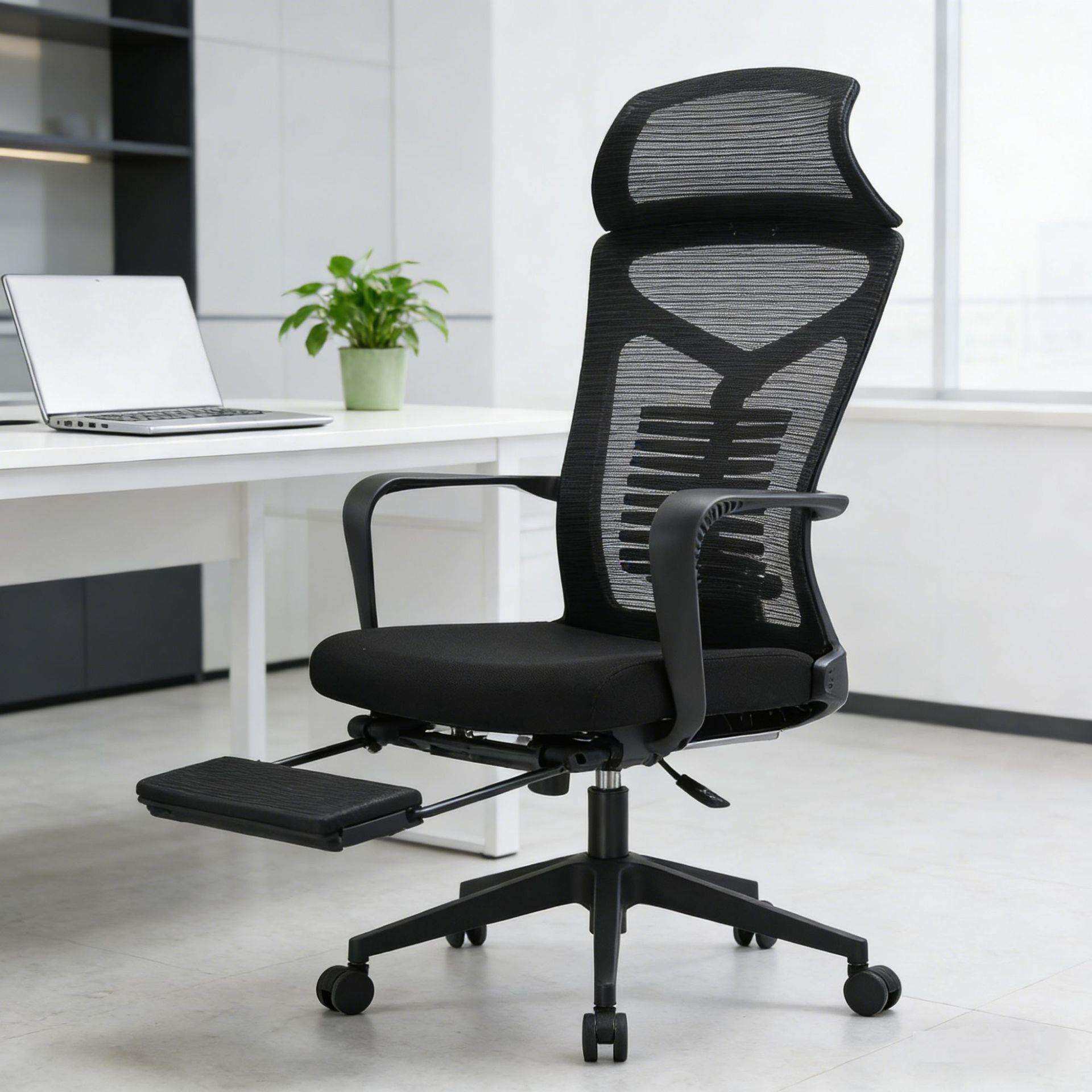 午休办公椅可平躺165度电脑椅带脚踏躺坐两用椅子升降龙骨护腰椅