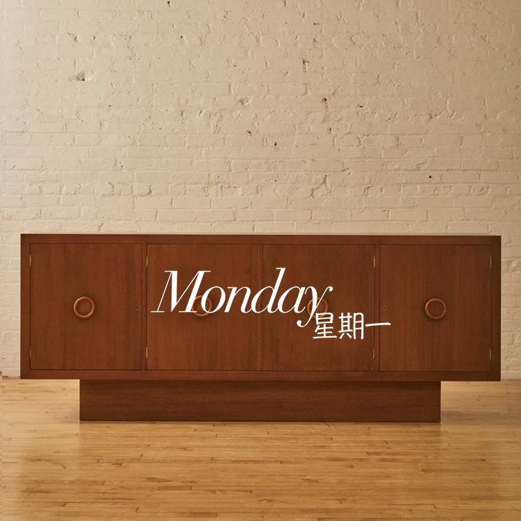 中古风简约电视柜现代木色储物柜客厅玄关柜多功能/ 家具