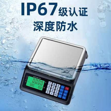 商用计价秤电子秤304不锈钢 全防水卖菜摆摊商超水产市场重称台秤