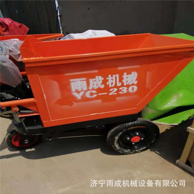 工地用电动平板拉砖机  建筑工地电动灰斗车  三轮拉灰车 图片